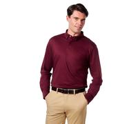 XPOSED Men's Mercerised Cotton Long Sleeve Polo Shirt Smart Casual Wear in Maroon | Size: 3XL XPOSED Maroon 3XL