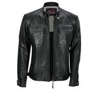 Xposed Mens New Real Soft Leather Black Vintage Zipped Smart Casual Biker Style Jacket