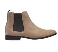 Xposed Mens Retro Chelsea Boots Faux Suede Leather Classic Casual Ankle Dealer Shoes [UB8888-1-BEIGE-42]