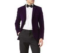 XPOSED Men's Ricky Soft Velvet Dinner Jacket in Purple | Size: 36 XPOSED Purple 36