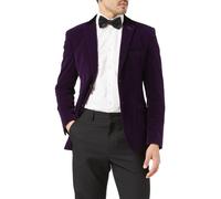 XPOSED Men's Ricky Soft Velvet Dinner Jacket in Purple | Size: 48 XPOSED Purple 48