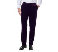 XPOSED Men's Ricky Soft Velvet Trousers Formal Occasions in Purple | Size: 38 XPOSED Purple 38