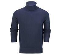 Xposed Mens Roll Neck Jumper Soft Cotton Fine Knitted High Turtle Polo Pullover Top[JUMPER-G1808,2XL,Navy]