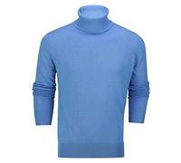 Xposed Mens Roll Neck Jumper Soft Cotton Fine Knitted High Turtle Polo Pullover Top[JUMPER-G1808,M,Blue]