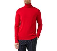 Xposed Mens Roll Neck Jumper Soft Cotton Fine Knitted High Turtle Polo Pullover Top[JUMPER-G1808,M,Red]