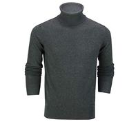 Xposed Mens Roll Neck Jumper Soft Cotton Fine Knitted High Turtle Polo Pullover Top[JUMPER-G1808,XL,Grey]