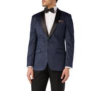 XPOSED Men's RONY Velvet Paisley Blazer - Stylish Elegant in Navy | Size: 46 XPOSED Navy 46