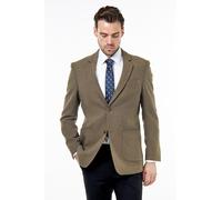 XPOSED Men's Sean Wool Blend Stretch Tweed Jacket in Khaki | Size: 38 XPOSED Khaki 38