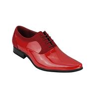 Xposed Mens Shiny Patent Leather Line Formal Oxford Lace up Casual Wedding Party Shoes