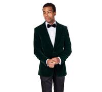 XPOSED Men's Stan Velvet Tuxedo Smoking Jacket in Green | Size: 48 XPOSED Green 48
