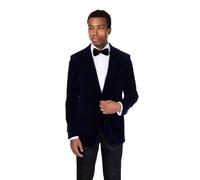 XPOSED Men's Stan Velvet Tuxedo Smoking Jacket in Navy | Size: 54 XPOSED Navy 54