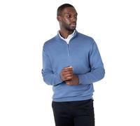 XPOSED Men's Stylish 100% Cotton Knit Quarter Zip Neck Jumper in Light Blue | Size: 3XL XPOSED Light Blue 3XL