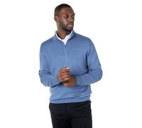 XPOSED Men's Stylish 100% Cotton Knit Quarter Zip Neck Jumper in Light Blue | Size: XS XPOSED Light Blue XS