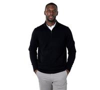 XPOSED Men's Stylish 100% Cotton Knit Zip Neck Jumper Ultimate Comfort in Black | Size: Small XPOSED Black S