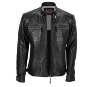 XPOSED Men's Stylish Biker Leather Jacket in Black | Size: 2XL XPOSED Black 2XL