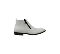 XPOSED Men's Stylish Faux Leather Chelsea Boots for Comfortable Low Ankle Design in White | Size: 8 XPOSED White 8