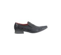 XPOSED Men's Stylish Faux Leather Metallic Print Loafers for Effortless Elegance in Black | Size: 11.5 XPOSED Black 11.5
