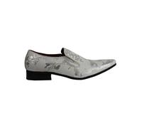 XPOSED Men's Stylish Faux Leather Metallic Print Loafers for Effortless Elegance in White | Size: 8 XPOSED White 8