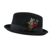 XPOSED Men's Stylish Fedora Hat - 100% Felt Wool Crushable C Crown Design in Black | Size: Medium XPOSED Black M