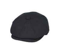 XPOSED Men's Stylish Herringbone Wool Blend Newsboy Flat Cap in Black | Size: Small XPOSED Black S