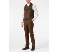 XPOSED Men's Stylish Jude Double Breasted Waistcoat in Brown | Size: 46 XPOSED Brown 46