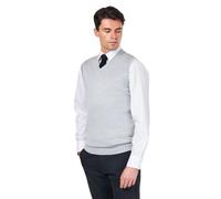 XPOSED Men's Stylish Knitted Cotton Sleeveless Jumper Vest with V-Neck Design in Light Grey | Size: 3XL XPOSED Light Grey 3XL