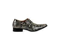 XPOSED Men's Stylish Patent Faux Leather Shoes For Retro Parties in Grey | Size: 11.5 XPOSED Grey 11.5