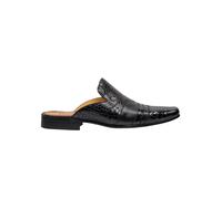 XPOSED Men's Stylish Real Leather Backless Loafers in Black | Size: 9 XPOSED Black 9