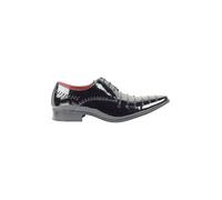 XPOSED Men's Stylish Shiny Patent Faux Leather Lace-Up Shoes For Trendy Looks in Black | Size: 9 XPOSED Black 9