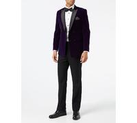 XPOSED Men's Stylish SMITH Velvet Double Breasted Tuxedo Blazer in Purple | Size: 38 XPOSED Purple 38