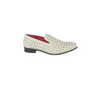 XPOSED Men's Stylish Suede Glitter Studded Loafers for Effortless Elegance in White | Size: 7 XPOSED White 7
