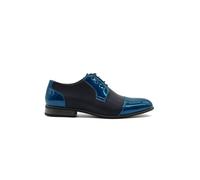 XPOSED Men's Stylish Two Tone Patent Leather Lace Up Derby Shoes in Blue | Size: 10 XPOSED Blue 10