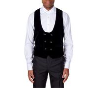 XPOSED Men's TIM Luxurious Velvet Low U Cut Waistcoat Elegant Occasions in Black | Size: 46R XPOSED Black 46R