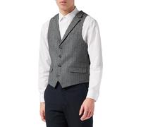 XPOSED Men's Tyler Herringbone Tweed Waistcoat Stylish Occasions in Grey | Size: 44 XPOSED Grey 44