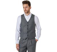 XPOSED Men's Tyler Herringbone Waistcoat Vintage Elegance in Grey | Size: 46R XPOSED Grey 46R