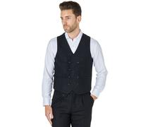 XPOSED Men's Tyler Tweed Double Breasted Waistcoat in Grey | Size: 46 XPOSED Grey 46