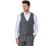 XPOSED Men's Tyler Tweed Double Breasted Waistcoat in Light Grey | Size: 42 XPOSED Light Grey 42