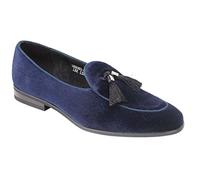 Xposed Mens Velvet Tassel Loafer Evening Dress Slip on Wedding Shoes in Black, Navy (Navy Blue, Numeric_9)