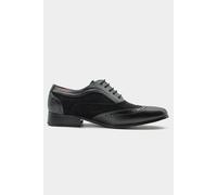 XPOSED Men's Vintage 1920s Gatsby Lace-Up Suede Brogues in Black | Size: 8 XPOSED Black 8
