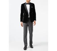 XPOSED Men's WILLS Velvet Dinner Jacket - Luxurious Evening Wear in Black | Size: 42 XPOSED Black 42