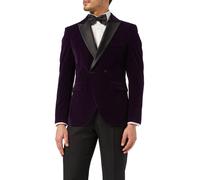 XPOSED Men's WILLS Velvet Dinner Jacket - Luxurious Evening Wear in Purple | Size: 46 XPOSED Purple 46