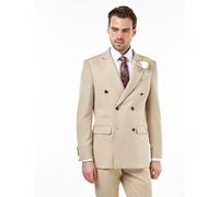 XPOSED Men's ZAK Tailored Double Breasted Jacket in Stone | Size: 46 XPOSED Stone 46