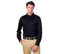 Xposed Mercerised Cotton Black Polo Shirt Long Sleeve, L
