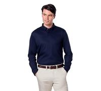 Xposed Mercerised Cotton Navy Polo Shirt Long Sleeve, M