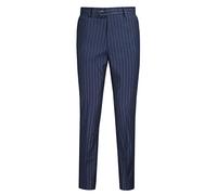 Xposed Neil - Men’s Classic Gold Pinstripes on Navy & Cream Trousers Tailored Fit Dress Suit Pants[TRS-NEIL-NAVY-36]