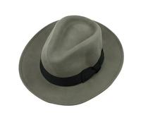 Xposed New 100% Felt Wool Crushable Fedora Trilby Wide Brim Hat Size L Grey