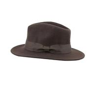 Xposed New 100% Felt Wool Crushable Fedora Trilby Wide Brim Hat Size M Brown