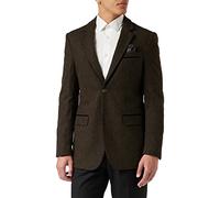 XPOSED of London Men’s Tweed Blazer Jacket 1920s Retro Vintage Styled Smart Tailored Fit in Brown, Green and Blue [AMZCH-BLZ-DANE-D1-COFFEE-46]