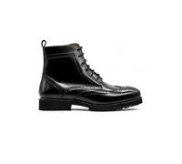 XPOSED of London Men's Real Leather Wingtip Brogue Ankle Boots Lightweight Cleated Sole Formal Boots [G969-A1-BLACK-42 EU, 8 UK]