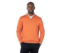 Xposed Orange 100% Cotton Knit Zip Neck Jumper [JUMPER-165-ORANGE-M]